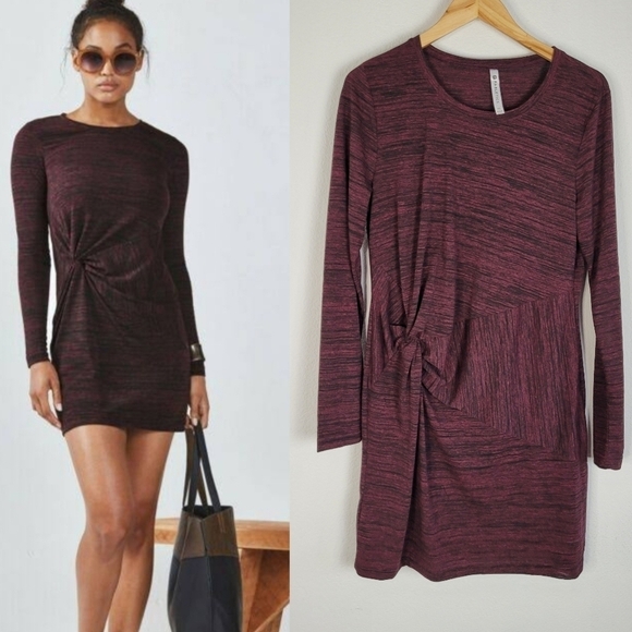Fabletics Dresses & Skirts - Fabletics burgundy athleisure space dye Brooke dress